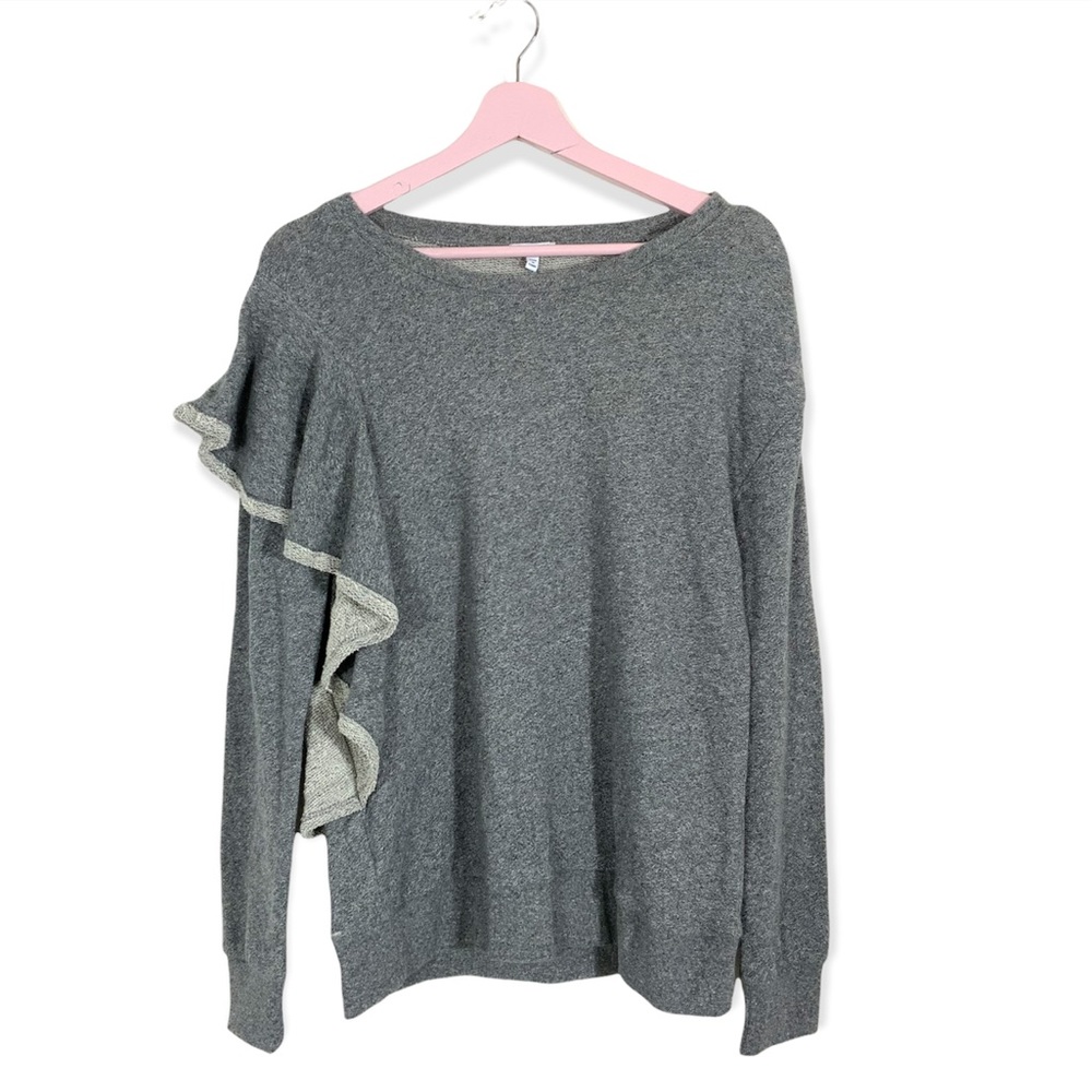 Splendid Westfourth Ruffle Sweatshirt Gray XS
